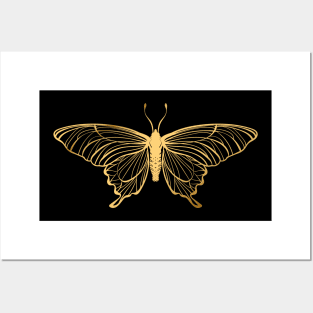 Gold Butterfly Posters and Art